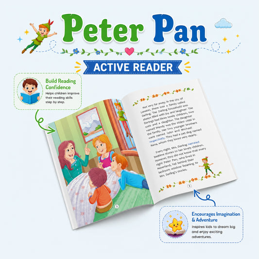 Active Reader Level Fairytales & Moral Stories Combo for Kids | Hansel and Gretel, Peter Pan, Rumpelstiltskin, King Midas, Thumbelina, Goldilocks and the Three Bears, Jack and the Beanstalk, The Ugly Duckling | Illustrated Story Books Collection