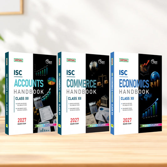 Vatsal ISC Handbooks Accounts, Commerce & Economics Class 12th For Board Exam 2026-2027 (Set of 3 Combos Handbook PCB) - Nageen Prakashan