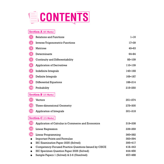 Vatsal ISC Mathematics Handbook Class 12th for Board Exam 2026 - Nageen Prakashan