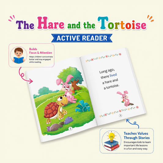 Aesop’s Fables Moral Story Books Combo for Kids | The Hare and the Tortoise, The Fox and the Turtle, The Golden Eggs, The Ant and the Grasshopper & The Lion and the Rabbit | Illustrated Story Collection for Children