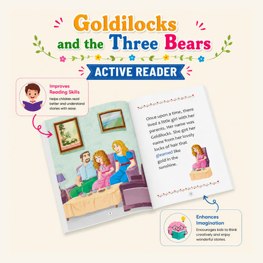 Active Reader Level IV & V Classic Story Books Combo for Kids | Goldilocks and the Three Bears, The Gingerbread Man, Thumbelina, The Elves and the Shoemaker | Illustrated Fairytale Collection for Children