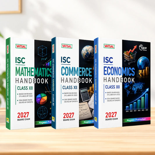 Vatsal ISC Handbooks Mathematics, Economics and Commerce Class 12th For Board Exam 2026-2027 (Set of 3 Combos Handbook MEC) - Nageen Prakashan