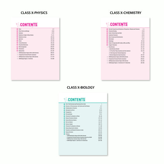 Vatsal ICSE Handbooks Physics, Chemistry and Biology Class 10th For Board Exam 2026 (Set of 3 Combos Handbook PCB) - Nageen Prakashan