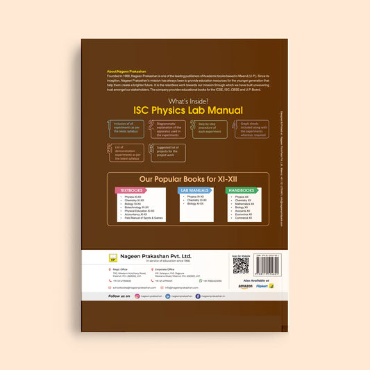 Nootan ISC Board Physics Lab Manual For Class 12th - Academic Year 2025-256 By S.C. Yadav - Nageen Prakashan