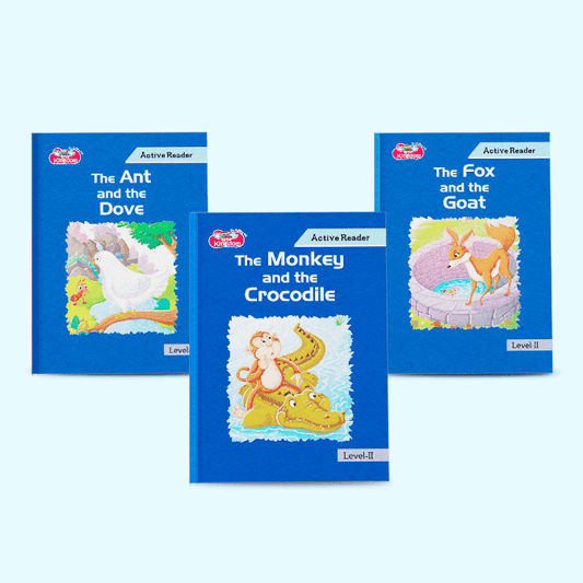 Active Reader Story Book 3 Combos- The Ant and the Dove, The Monkey and Crocodile, The Fox and the Goat for Kids 6-7 Years - Nageen Prakashan