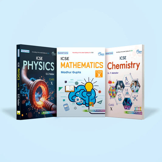 Nootan ICSE Text Book 3 Combo Set Of Physics, Chemistry & Mathematics For Class-10 Academic Year 2025-2026 - Nageen Prakashan