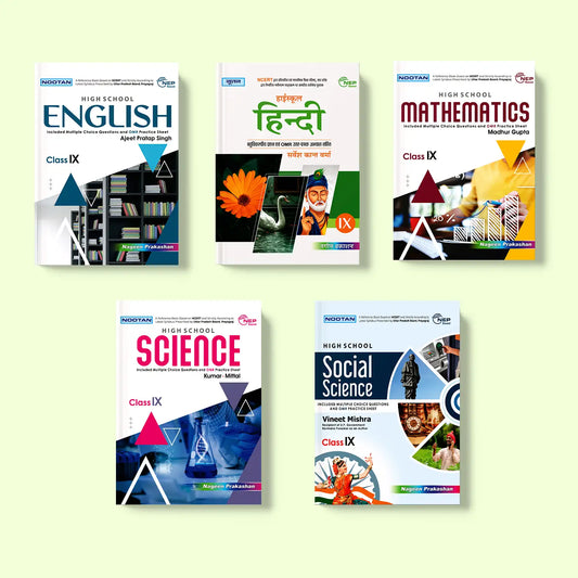 Nootan UP Board Class 9th Book Sets of English, Mathematics, Science, Hindi and Social Science (Set of 5 Books) for 2025-2026 Board Exam by Nageen Prakashan