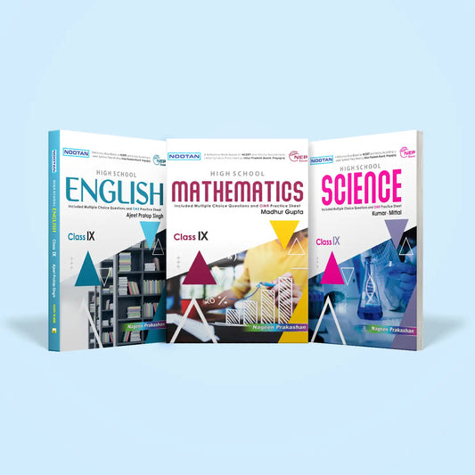 Nootan UP Board Class 9th Book Sets of English, Mathematics and Science (Set of 3 Books) for 2025-2026 Board Exam by Nageen Prakashan