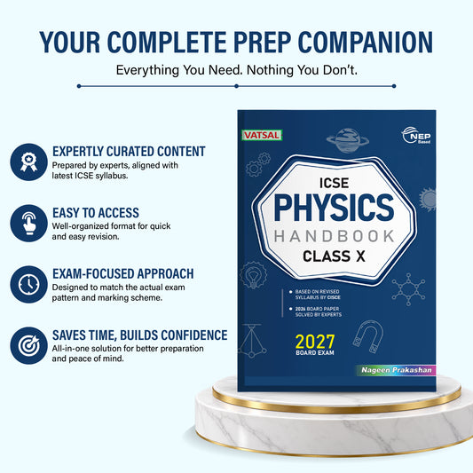 Vatsal ICSE Handbook Physics Class 10th for Board Exam 2026-27 Nageen Prakashan