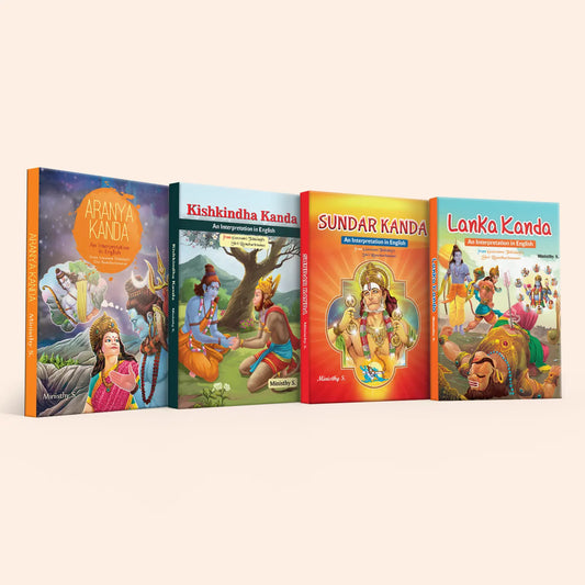 Sundar Kanda, Kishkindha Kanda, Aranya Kanda & Lanka Kanda Spiritual Books Combo Set of 4 | Interpretation Book Devotional & Religious Prayer Book (In English Language) - Nageen Prakashan