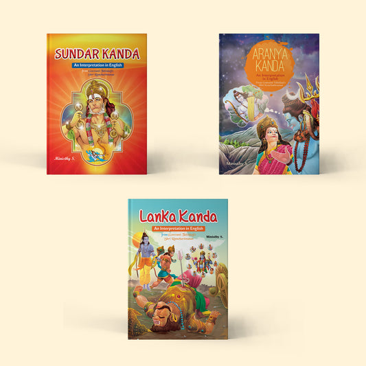 Sundar Kanda, Aranya Kanda & Lanka Kanda Spiritual Books Combo Set of 3 | Spiritual Devotional & Religious Prayer Books (In English Language Interpretation) by Goswami Tulsidasji's Shri Ram CharitManas - Nageen Prakashan