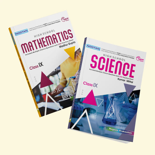 Nootan UP Board Class 9th Book Sets of Mathematics and Science (Set of 2 Books) for 2025-2026 Board Exam by Nageen Prakashan