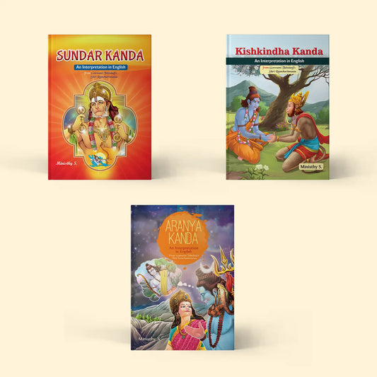 Sundar Kanda, Kishkindha Kanda & Aranya Kanda Books Combo Set of 3 | Spiritual Devotional & Religious Prayer Books (In English Language Interpretation) by Goswami Tulsidasji's Shri Ram CharitManas - Nageen Prakashan