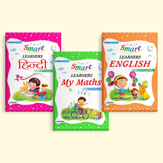 Smart Learners Recapitulation Books Combo | English, Hindi & Maths Practice Books for Kids | Nursery Revision & Activity Books (Ages 3–5)
