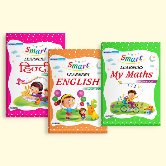 Smart Learners Nursery Workbook Combo | English, Hindi & Maths Books for Kids | Early Learning Writing & Activity Books (Ages 3–5)