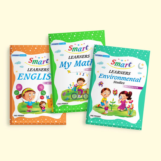 Smart Learners Pre-Primer Workbook Combo | English, My Maths & Environmental Studies Books for Kids | Early Learning Activity & Practice Books (Ages 3–5)