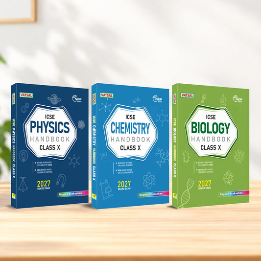 Vatsal ICSE Handbooks Physics, Chemistry and Biology Class 10th For Board Exam 2026-2027 (Set of 3 Combos Handbook PCB) - Nageen Prakashan