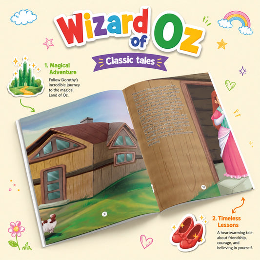 Wizard of Oz Classic Tales Story Book for Kids | Illustrated Children's Adventure Story | Dorothy's Magical Journey to the Land of Oz | Moral & Bedtime Reading Book