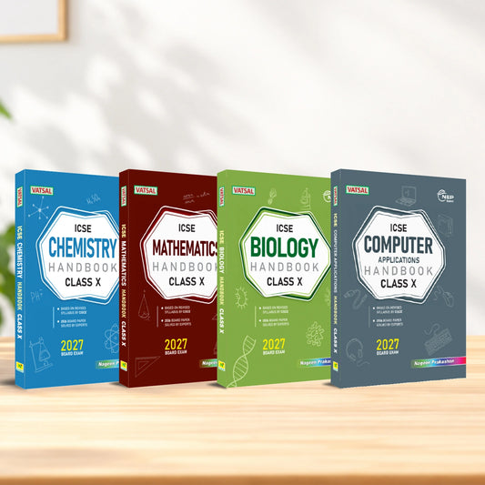 Vatsal ICSE Handbooks Chemistry, Mathematics, Biology & Computer Application Class 10th For Board Exam 2026-2027  (Set of 4 Combos) - Nageen Prakashan