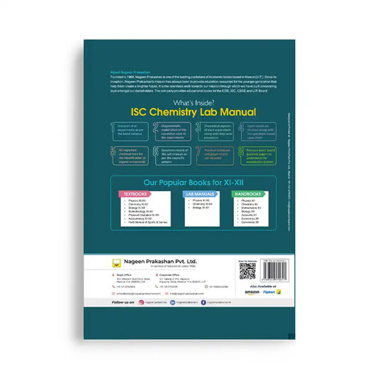 Nootan ISC Board Chemistry Lab Manual For Class 12th - Academic Year 2025-26 - Nageen Prakashan