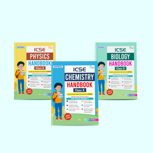 Vatsal ICSE Handbooks Physics, Chemistry and Biology Class 10th For Board Exam 2025  (Set of 3 Combos Handbook PCB) - Nageen Prakashan