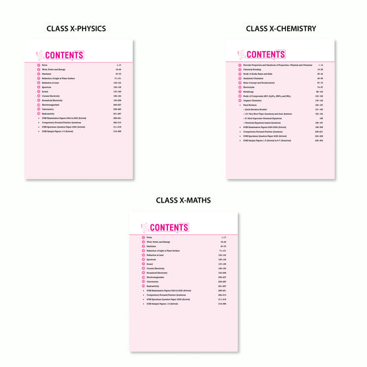 Vatsal ICSE Handbooks Physics, Chemistry & Mathematics Class 10th For Board Exam 2026  (Set of 4 Combos) - Nageen Prakashan