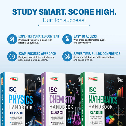 Vatsal ISC Handbooks Physics, Chemistry and Mathematics Class 12th For Board Exam 2026-2027 (Set of 3 Combos Handbook PCM) - Nageen Prakashan