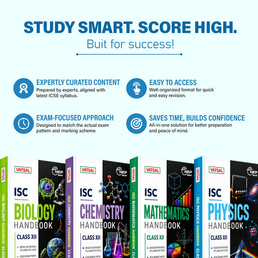 Vatsal ISC Handbooks Physics, Chemistry, Biology & Mathematics Class 12th For Board Exam 2026-2027 (Set of 4 Combos Handbook PCBM) - Nageen Prakashan