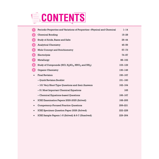 Vatsal ICSE Chemistry Handbook Class 10th for Board Exam 2026 - Nageen Prakashan