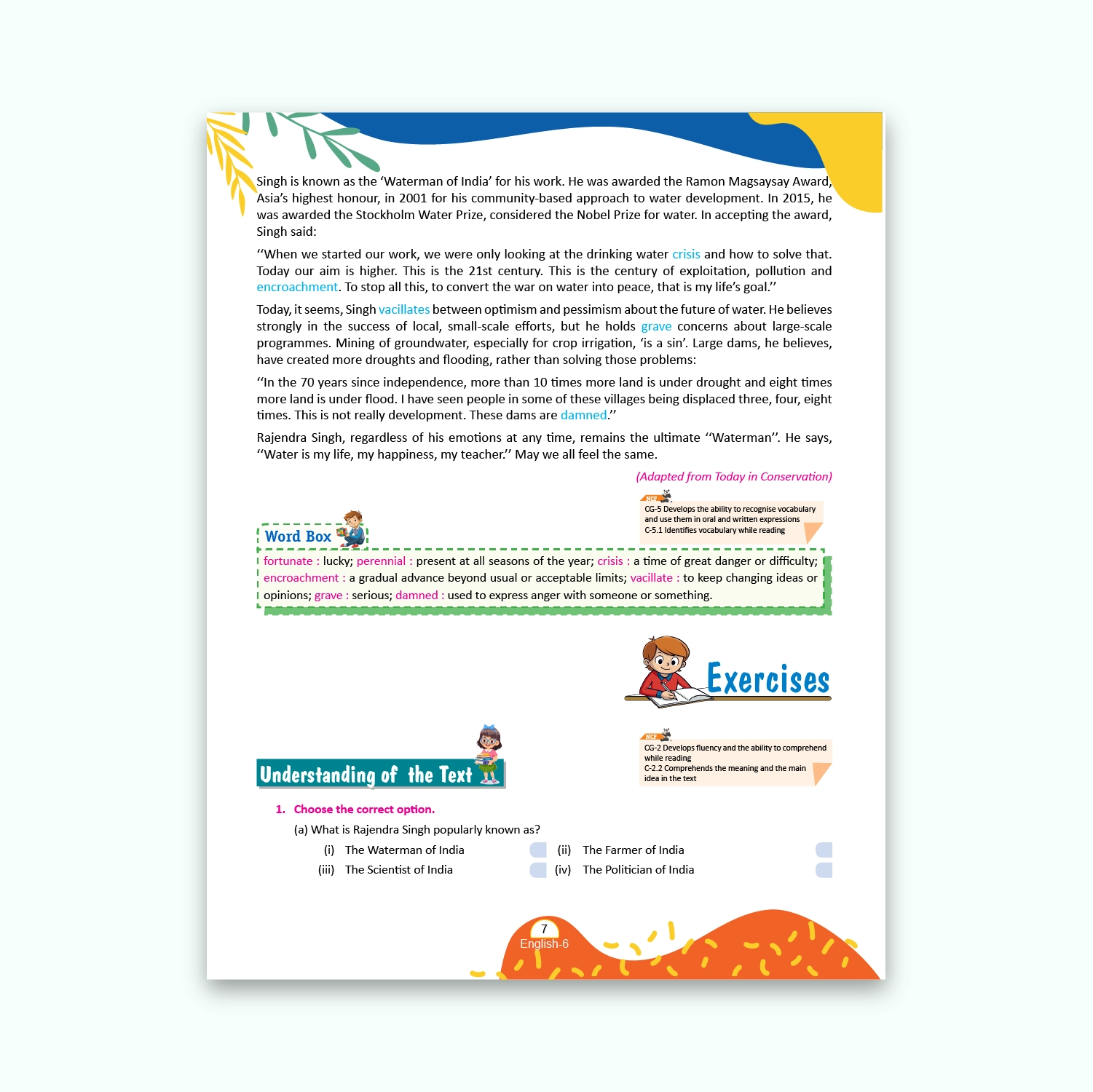 CBSE Board Rising English Reader Class 6 Textbook – Simmi Gurwara | Academic Year: 2026-27 | Nageen Prakashan