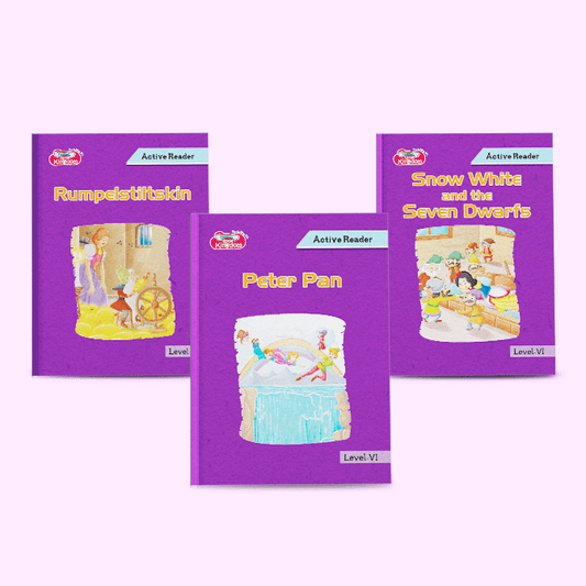 Active Reader Story Book 3 Combo Rumpelstiltskin, Peter Pan and Snow White and the Seven Dwarfs for Kids 10+ Years - Nageen Prakashan