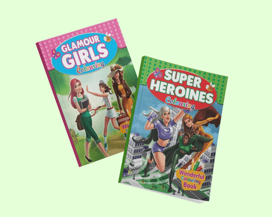 Wonderful Coloring Books for Girls - Super Heroines and  Glamour Girls - Nageen Prakashan