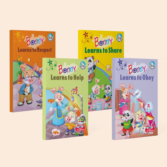 Bonny Moral Story Books - Set of 4 Books- Learn to Help, Obey, Respect, and Share - Nageen Prakashan