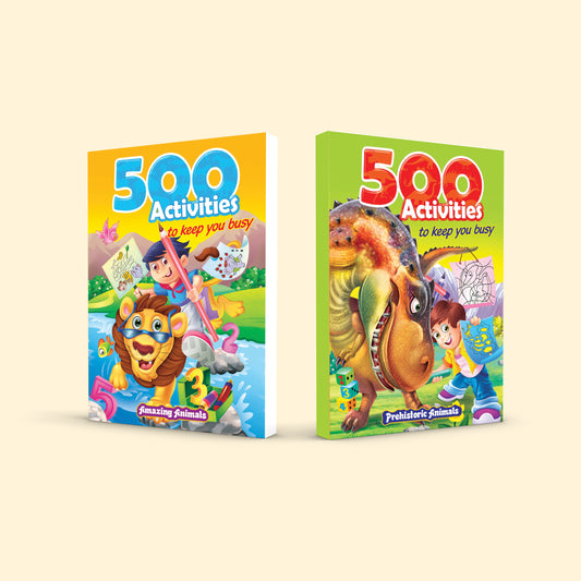 500 Activities to Keep You Busy combo of Amazing Animals,  Prehistoric Animals - Nageen Prakashan