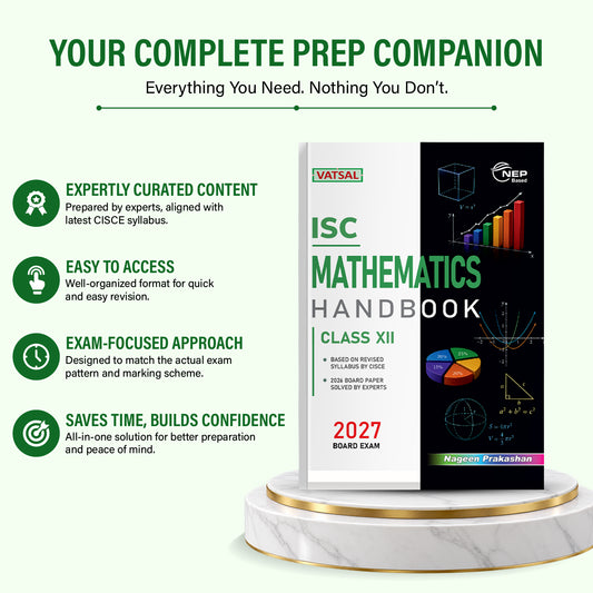 Vatsal ISC Mathematics Handbook Class 12th for Board Exam 2026-27 - Nageen Prakashan