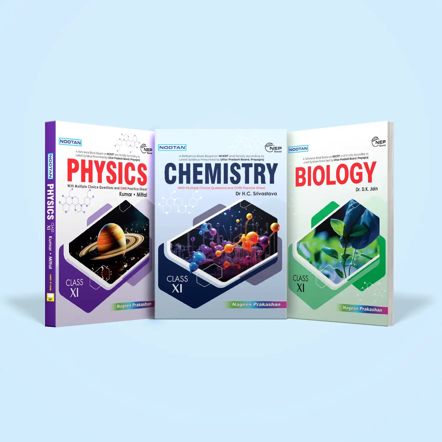 Nootan UP Board Class 11th Textbooks Set of Physics, Chemistry and Biology (Set of 3 Books) for 2026-2027 Board Exam by Nageen Prakashan