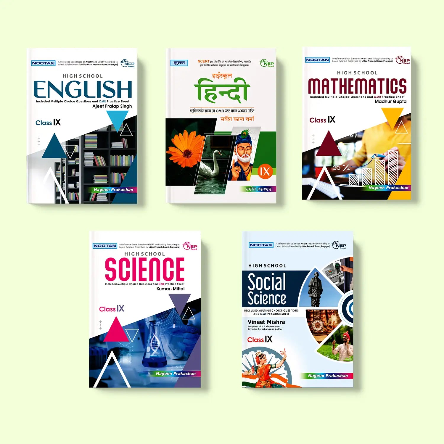Nootan UP Board Class 9th Textbooks Set of English, Mathematics, Science, Hindi and Social Science (Set of 5 Books) for 2026-2027 Board Exam by Nageen Prakashan