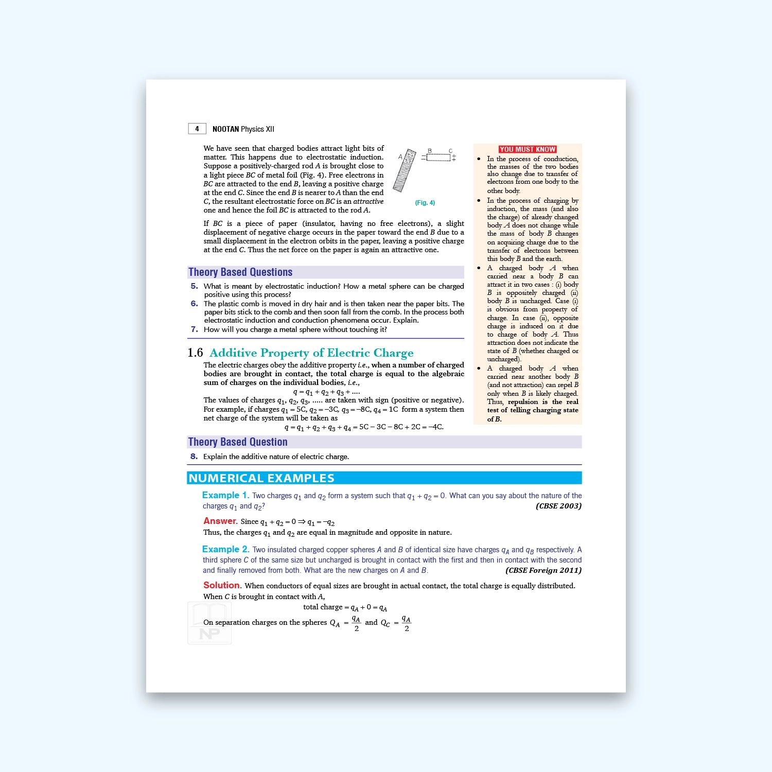 Nootan CBSE Board Physics Text Book For Class 12th - Academic Year 2026-27 By Kumar-Mittal - Nageen Prakashan