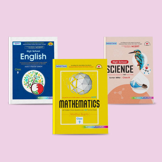 Nootan UP Board Class 9th Book Sets of English, Mathematics and Science (Set of 3 Books) for 2024-2025 Board Exam by Nageen Prakashan