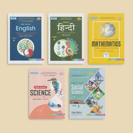 Nootan UP Board Class 9th Book Sets of English, Mathematics, Science, Hindi and Social Science (Set of 5 Books) for 2024-2025 Board Exam by Nageen Prakashan