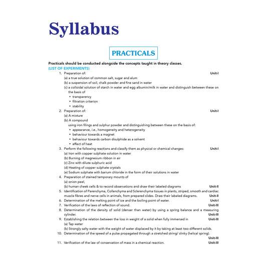 Nootan CBSE Board Science Lab Manual Book for Class 9th Academic Year 2025-26 - Nageen Prakashan