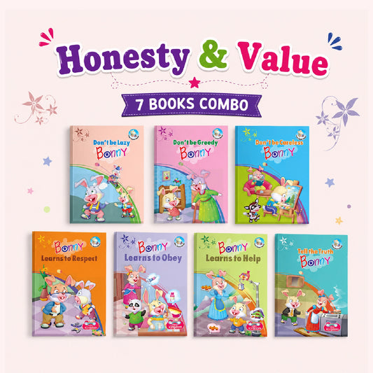 Honesty & Values for Kids – 7 Books Combo Set | Moral Story Books for Children | Good Habits, Respect, Obedience & Truth | Early Learning (Ages 3–8)