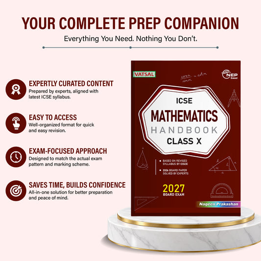 Vatsal ICSE Handbook Mathematics Class 10th for Board Exam 2026-27  Nageen Prakashan