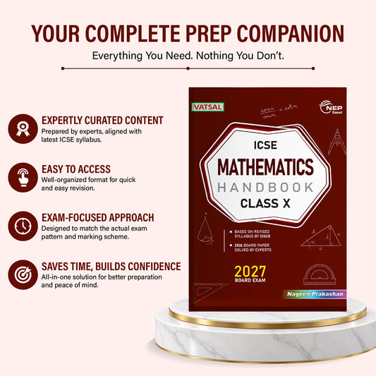 Vatsal ICSE Handbook Mathematics Class 10th for Board Exam 2026-27  Nageen Prakashan